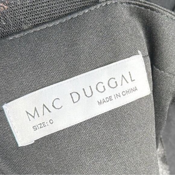 Mac Duggal Black Illusions Embroidered Beaded Sequined Midi Dress Size 0 BNWT - Picture 14 of 16